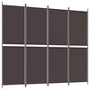 vidaXL 4-Panel Room Divider Brown 200x220 cm Fabric