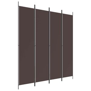 vidaXL 4-Panel Room Divider Brown 200x220 cm Fabric