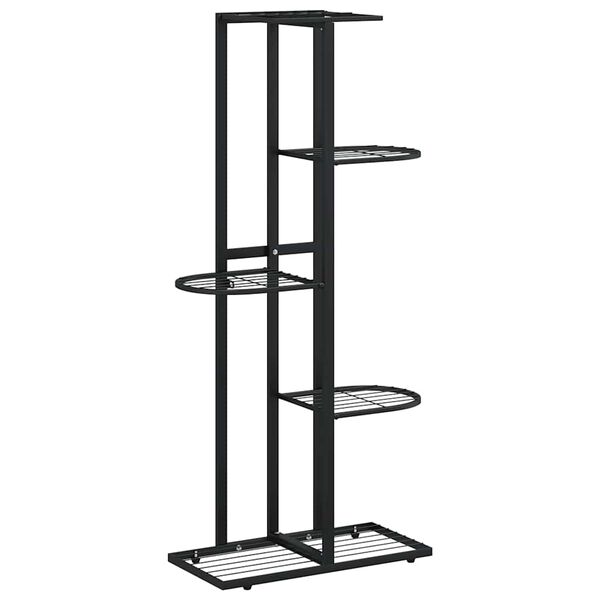 vidaXL 5-Floor Flower Stand 43x22x98 cm Black Metal