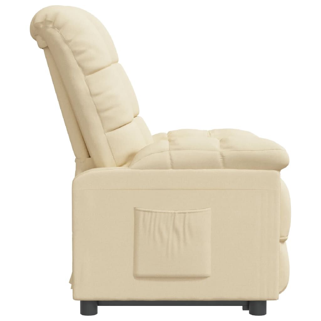 vidaXL Recliner Chair Cream Fabric
