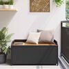 vidaXL Storage Bench Black 100x50x52 cm Poly Rattan and Acacia Wood
