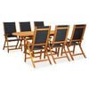 vidaXL 7 Piece Outdoor Dining Set Solid Acacia Wood