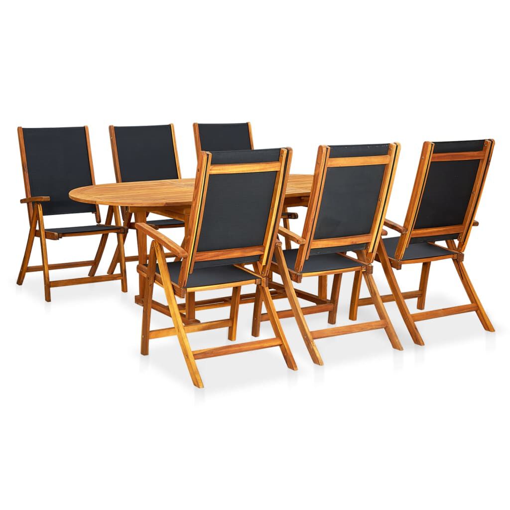 vidaXL 7 Piece Outdoor Dining Set Solid Acacia Wood