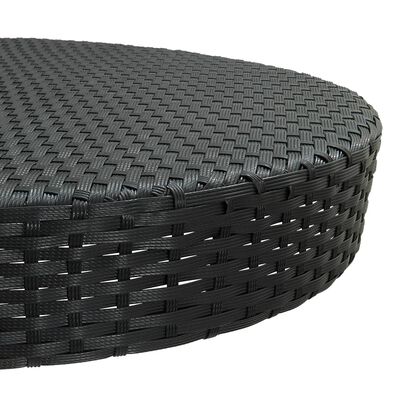 vidaXL Garden Table Black 75.5x106 cm Poly Rattan, black vidaXL Garden Table Black 75.5x106 cm Poly Rattan