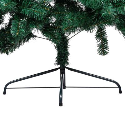 vidaXL Artificial Half Pre-lit Christmas Tree with Stand Green 120 cm PVC