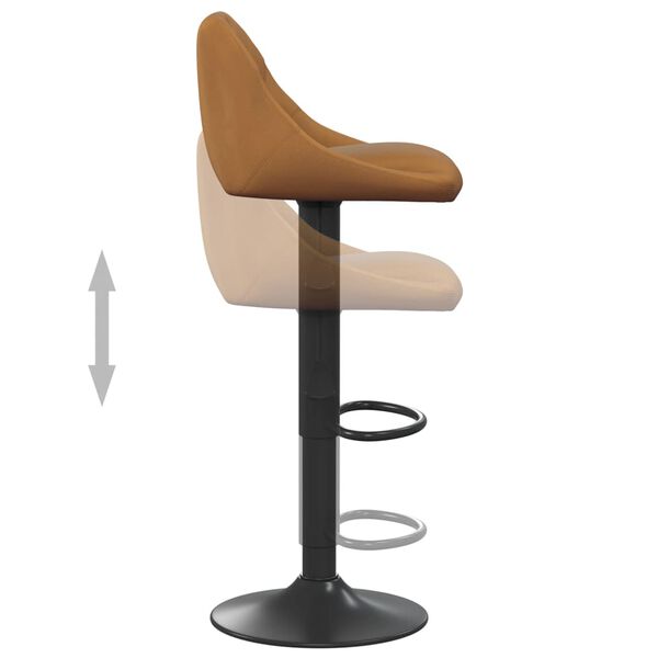 vidaXL Bar Stools 2 pcs Brown Velvet
