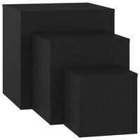 vidaXL Side Tables 3 pcs Black Engineered Wood