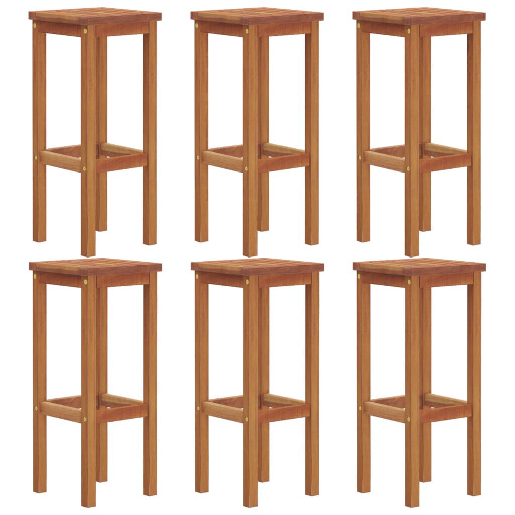 vidaXL Bar Stools 6 pcs Solid Wood Acacia