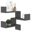 vidaXL Wall Corner Shelf Grey 40x40x50 cm Engineered Wood