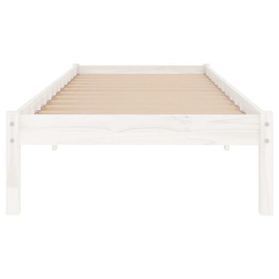 vidaXL Bed Frame without Mattress White Solid Wood 90x200 cm