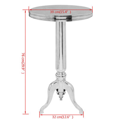 vidaXL Side Table Round Aluminium Silver,  vidaXL Side Table Round Aluminium Silver