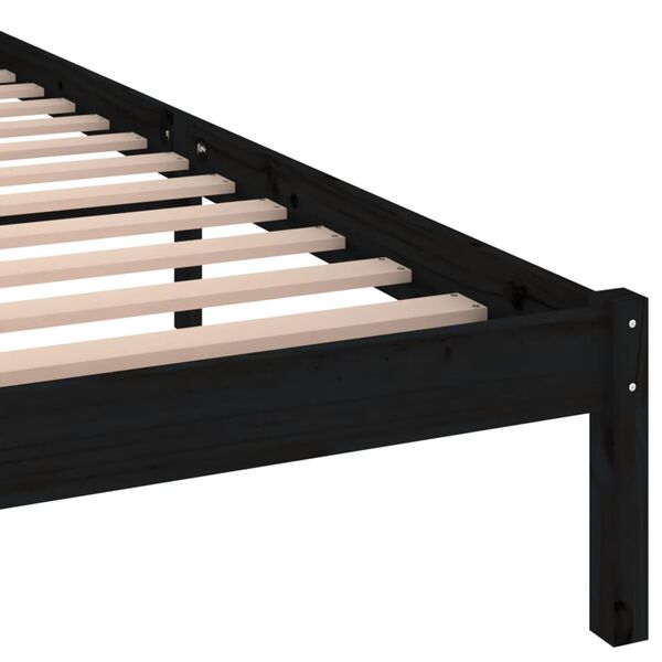 vidaXL Bed Frame without Mattress Solid Wood Pine 160x200cm Black