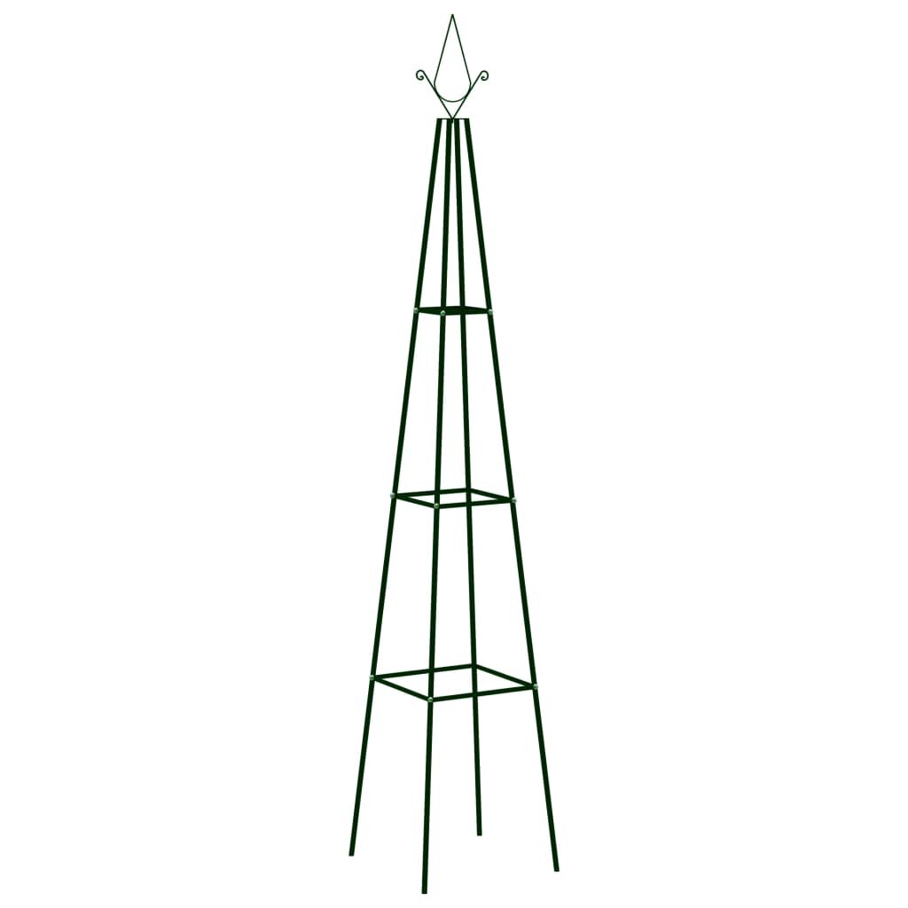 vidaXL Garden Climbing Plant Racks 2 pcs Dark Green 35x35x195 cm Iron