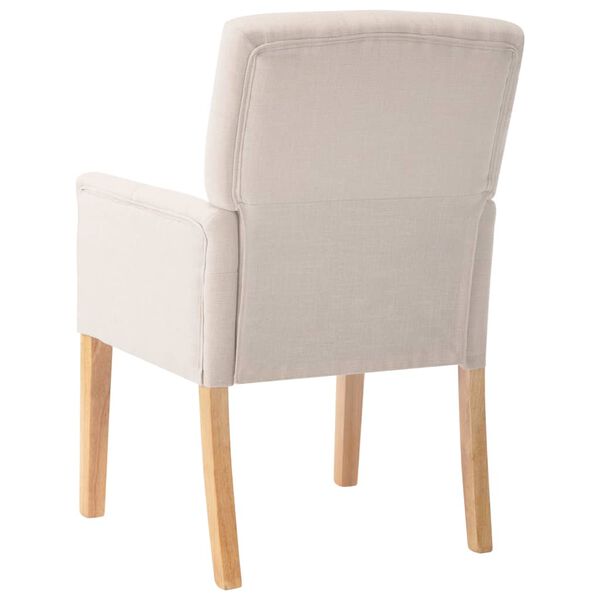 vidaXL Dining Chairs with Armrests 2 pcs Beige Fabric