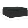 vidaXL Sectional Footrest 1 pc with Cushion Poly Rattan Black