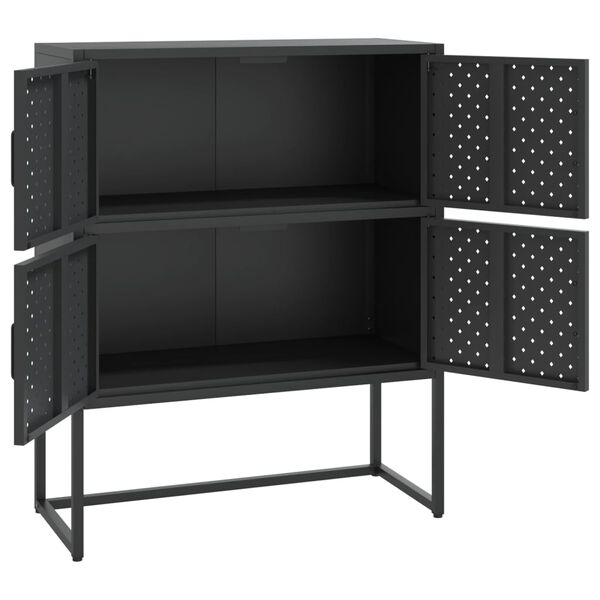 vidaXL Highboard Black 80x35x100 cm Steel