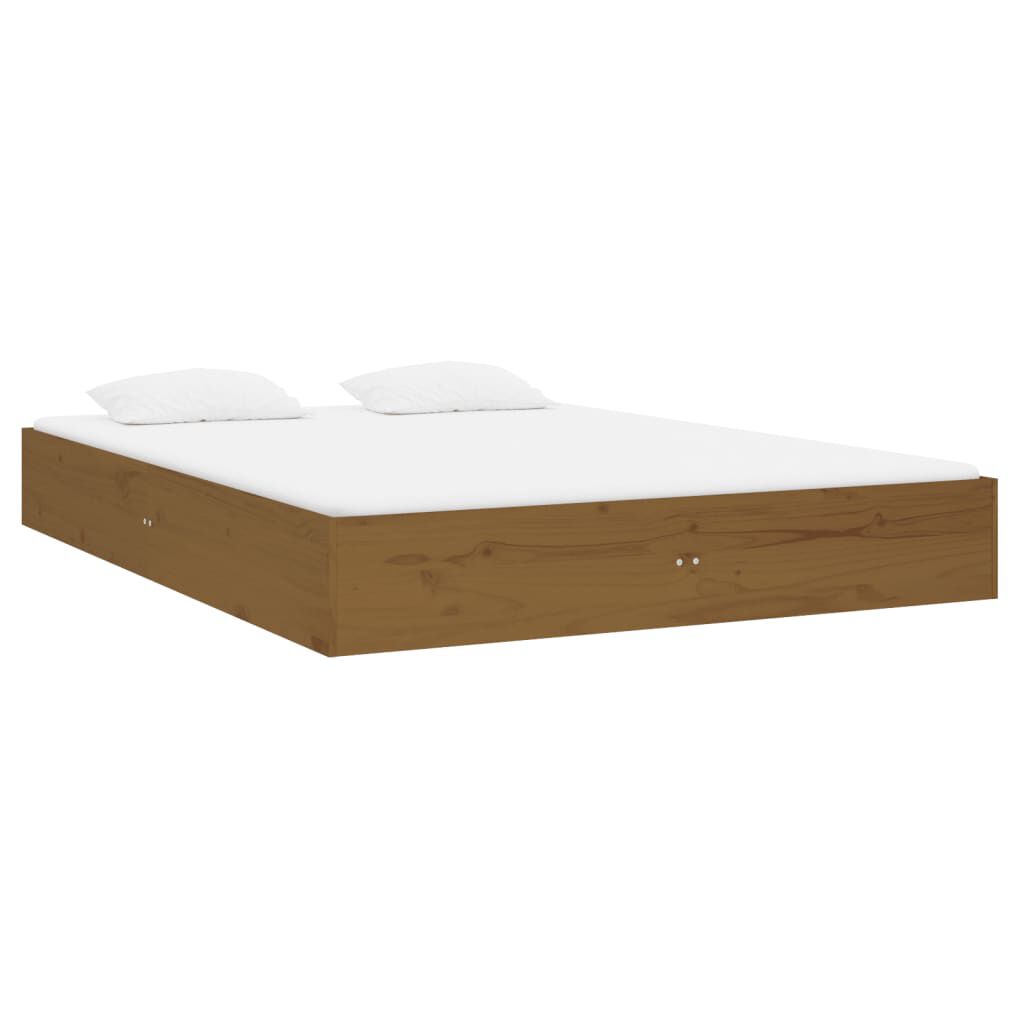 vidaXL Bed Frame without Mattress Honey Brown Solid Wood 120x190 cm Small Double
