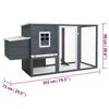 vidaXL Outdoor Chicken Cage Hen House with 1 Egg Cage Grey Wood