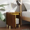 vidaXL Bed Cabinet with Solid Wood Legs Brown Oak 40x30x50 cm