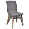 Oak Indoor Fabric Dining Chair Set 6 pcs Dark Grey