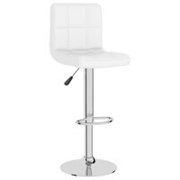vidaXL Bar Stool White Faux Leather, white vidaXL Bar Stool White Faux Leather