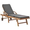 vidaXL Sun Loungers with Cushions 2 pcs Solid Teak Wood Dark Grey