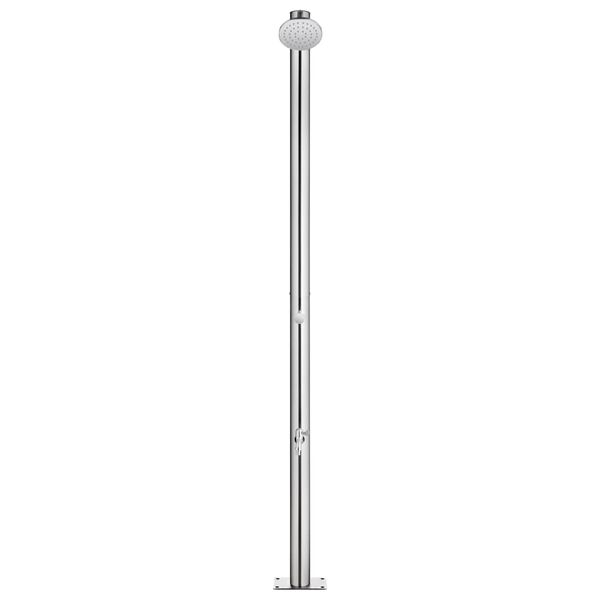 vidaXL Garden Shower with Brown Base 220 cm Stainless Steel