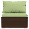 vidaXL 4 Piece Garden Lounge Set with Cushions Poly Rattan Brown