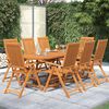 vidaXL 9 Piece Garden Dining Set Solid Wood Acacia 160-240 cm
