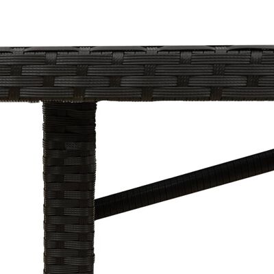 vidaXL Garden Table with Glass Top Black 190x80x74 cm Poly Rattan, black vidaXL Garden Table with Glass Top Black 190x80x74 cm Poly Rattan