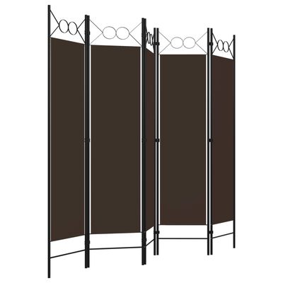vidaXL 5-Panel Room Divider Brown 200x180 cm, brown vidaXL 5-Panel Room Divider Brown 200x180 cm