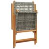 vidaXL 7 Piece Garden Dining Set Grey Poly Rattan and Solid Wood