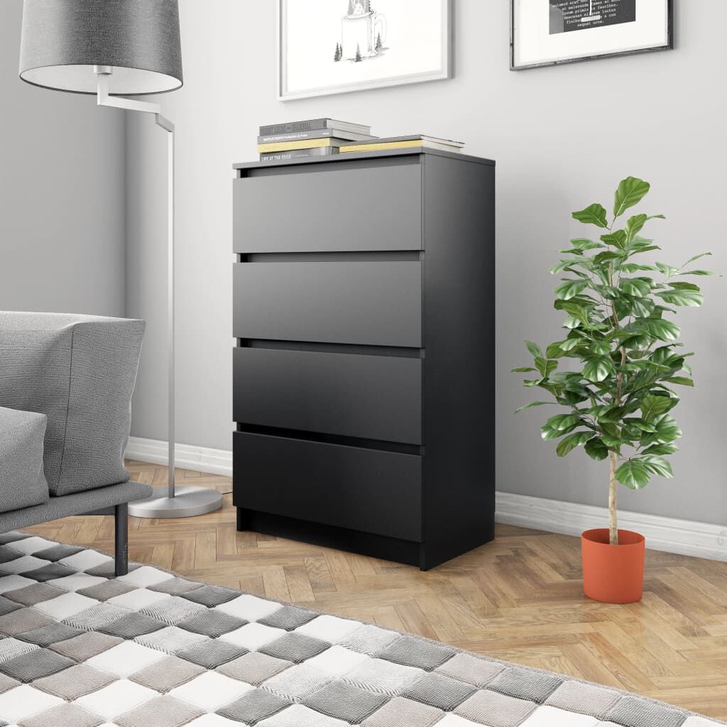 vidaXL Sideboard Black 60x35x98.5 cm Engineered Wood
