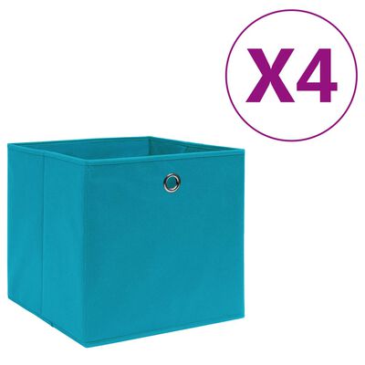 vidaXL Storage Boxes 4 pcs Non-woven Fabric 28x28x28 cm Baby Blue