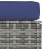 vidaXL Garden Footrest with Cushion Grey 70x70x30 cm Poly Rattan