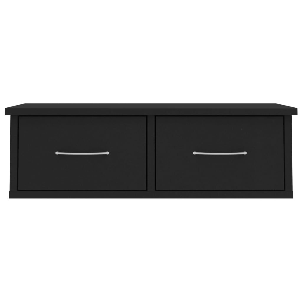 vidaXL Wall-mounted Drawer Shelf Black 60x26x18.5 cm Engineered Wood