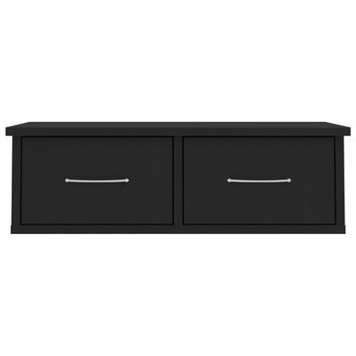 vidaXL Wall-mounted Drawer Shelf Black 60x26x18.5 cm Engineered Wood, black vidaXL Wall-mounted Drawer Shelf Black 60x26x18.5 cm Engineered Wood