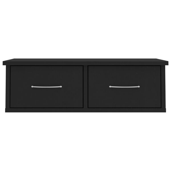 vidaXL Wall-mounted Drawer Shelf Black 60x26x18.5 cm Engineered Wood