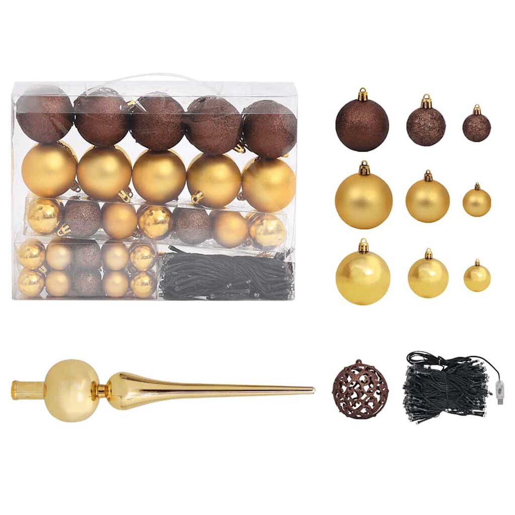 vidaXL Artificial Pre-lit Christmas Tree with Ball Set Green 120 cm PVC