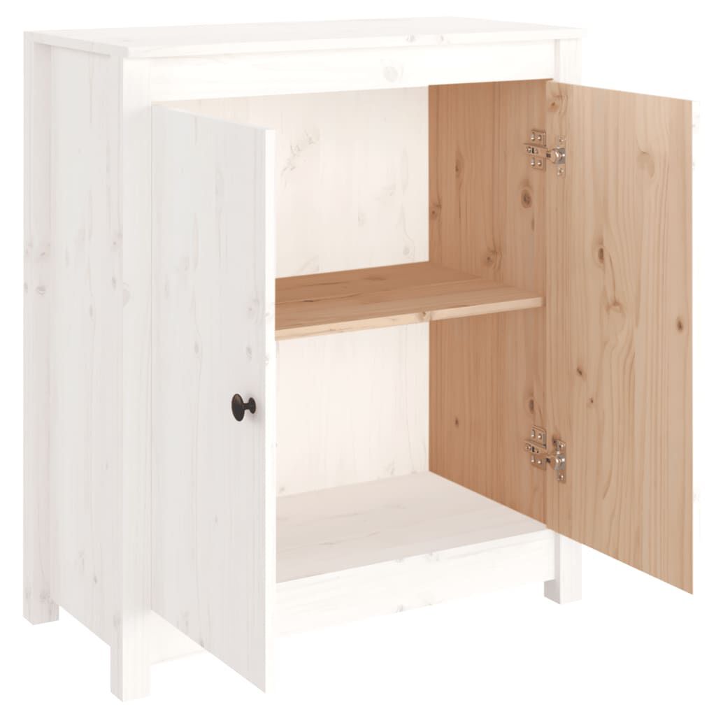vidaXL Sideboard White 70x35x80 cm Solid Wood Pine