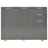 vidaXL Sideboard High Gloss Grey 107x35x80.5 cm