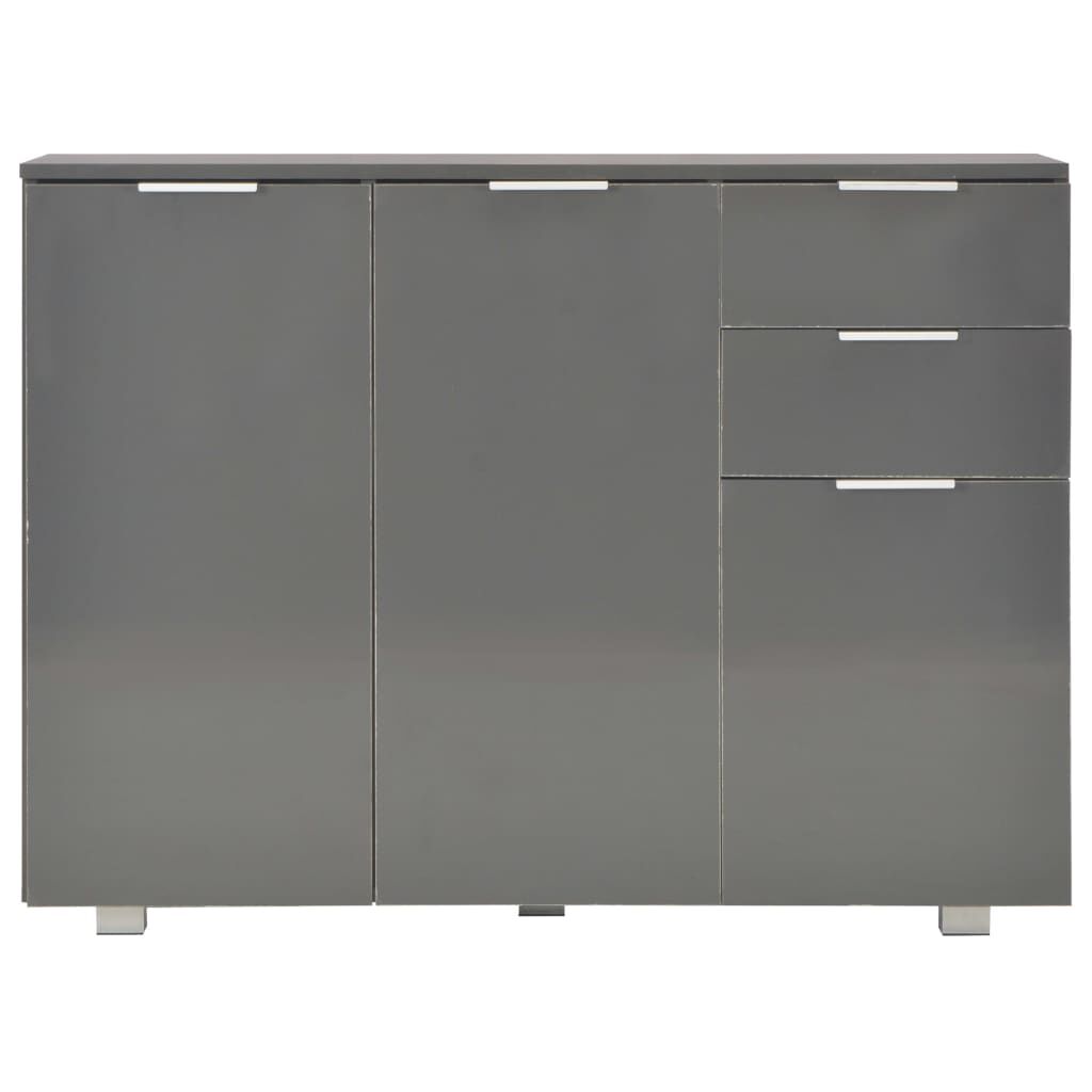 vidaXL Sideboard High Gloss Grey 107x35x80.5 cm