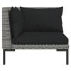 vidaXL Garden Sofas 2pcs with Cushions Half Round Poly Rattan