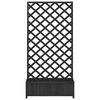 vidaXL Planter with Trellis Black Solid Wood Fir