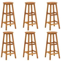 vidaXL Bar Stools 6 pcs Solid Acacia Wood,  vidaXL Bar Stools 6 pcs Solid Acacia Wood
