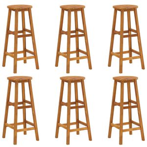 vidaXL Bar Stools 6 pcs Solid Acacia Wood