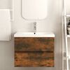 vidaXL Sink Cabinet Smoked Oak 60x38.5x45 cm Engineered Wood