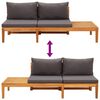 vidaXL 5 Piece Garden Lounge Set with Dark Grey Cushions Acacia Wood