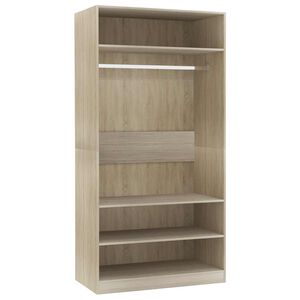 vidaXL Wardrobe Sonoma Oak 100x50x200 cm Engineered Wood