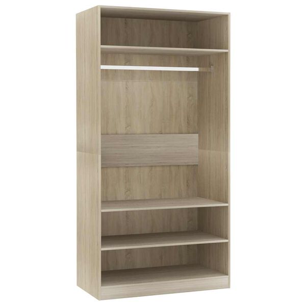 vidaXL Wardrobe Sonoma Oak 100x50x200 cm Engineered Wood